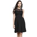 Sera Women39s Black Fit and Flare Knee