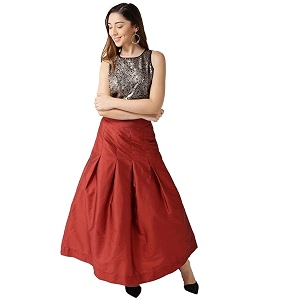 sera women39s floral black polyester anarkali fusion calf length kurta