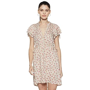 SERA Womens Georgette A-Line Midi Dress