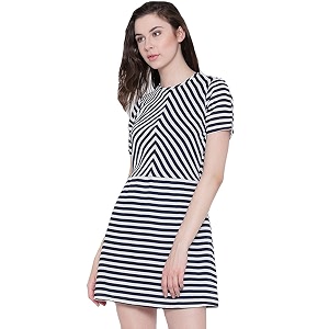 Sera Navy Striper Dress