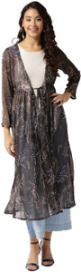 sera women longline full sleeve green shrug