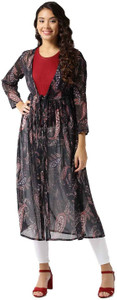 sera women longline full sleeve black shrug