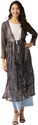 Sera Women Longline Full Sleeve Green Shrug