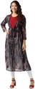 Sera Women Longline Full Sleeve Black Shrug