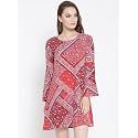 Sera Women White amp Black Printed A-Line
