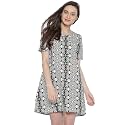 Sera Women White amp Black Printed A-Line
