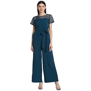 SEREIN Womens Crepe Fit and Flare Maxi