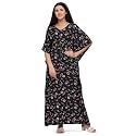 SEREIN Women39s Crepe Kaftan Maxi Casual Dress