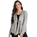 SEREIN Women39s Shrug Grey Colored Solid Kniited