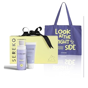 sereko skincare gift set for women amp men  brightening vitamin c face cleanser and sunscreen spf 50 for women amp men with bright side tote bag glow on-the-go gift set