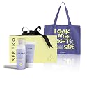 Sereko Skincare Gift Set for Women &amp; Men | Brightening Vitamin C Face Cleanser and Sunscreen SPF 50++++ for Women &amp; Men with Bright Side Tote Bag (Glow On-The-Go Gift Set)
