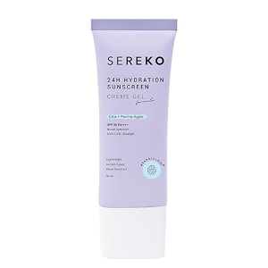 sereko sunscreen spf 50 pa crme gel  zero white cast blue light  uvauvb protection  quick absorbing non-greasy 24h hydration  for men amp women  all skin types  50ml