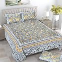 Pure Cotton 180 TC King Size Bedsheet With 2 Pillow Cover - 90X108 Inch | Floral Printed Double Bed Bedsheet | Smooth &amp; Comfortable,Multicolour