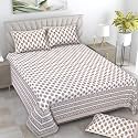 Pure Cotton 180 TC King Size Bedsheet With 2 Pillow Cover - 90X108 Inch | Floral Printed Double Bed Bedsheet | Smooth &amp; Comfortable,Multicolour