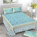 Pure Cotton 180 TC King Size Bedsheet With 2 Pillow Cover - 90X108 Inch | Floral Printed Double Bed Bedsheet | Smooth &amp; Comfortable,Multicolour