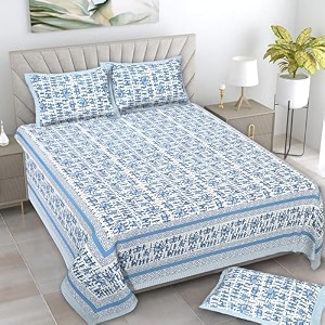 pure cotton 180 tc king size bedsheet with 2 pillow cover - 90x108 inch  floral printed double bed bedsheet  smooth amp comfortablemulticolour