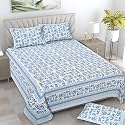 Pure Cotton 180 TC King Size Bedsheet With 2 Pillow Cover - 90X108 Inch | Floral Printed Double Bed Bedsheet | Smooth &amp; Comfortable,Multicolour