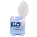 SereneLife 4 Gal Portable Camping Toilet For Adults, 100+ Flushes, Porta Potty Camp Toilet with Phone Holder, Hand Sprayer, Plastic Funnel for Camping, Hiking, and Boating