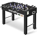 SereneLife 48in Foosball Table, Competition Size Soccer Game Table for Kids and Adults, Home Game Room Arcade Set, Leveling Legs, Engineered Wood, Chrome Steel Rods, 2 Balls, 2 Cup Holders