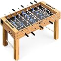 SereneLife 48in Foosball Table, Competition Size Soccer Game Table for Kids and Adults, Home Game Room Arcade Set, Leveling Legs, Engineered Wood, Chrome Steel Rods, 2 Balls, 2 Cup Holders