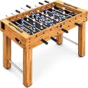 SereneLife 48in Foosball Table, Competition Size Soccer Game Table for Kids and Adults, Home Game Room Arcade Set, Leveling Legs, Engineered Wood, Chrome Steel Rods, 2 Balls, 2 Cup Holders