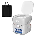 SereneLife 5.8 Gal Portable Camping Toilet For Adults, 120+ Flushes Porta Potty Camp Toilet with Detachable Waste Tank, Level Indicator, Carry Bag, Suitable for Camping, Hiking, and Boating