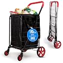 SereneLife Folding Shopping Cart Heavy Duty Portable