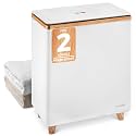 SereneLife Luxury Rectangle Towel Warmer - Spa &amp; Bathroom Heater with Custom Fragrance, Auto Shut-Off, Fits 2 large Towels, Blankets, Bathrobes, PJ's - Perfect Gift for Him &amp; Her (Natural Wood)