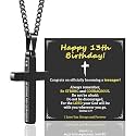 Sereney 8 10 13 Year Old Birthday Gifts for Boys, Cross Pendant Necklace