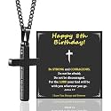 Sereney 8 10 13 Year Old Birthday Gifts for Boys, Cross Pendant Necklace