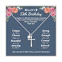 Sereney 9-16 Year Old Girls Birthday Necklace, Cross Stainless Steel Silver