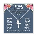 Sereney 9-16 Year Old Girls Birthday Necklace, Cross Stainless Steel Silver