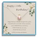 Sereney Sterling Silver Birthday Gifts Pearl Necklace for Girls Women