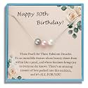 Sereney Sterling Silver Birthday Gifts Pearl Necklace for Girls Women