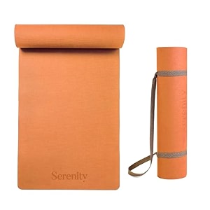 serenity everyday yoga mat amp carry strap for men women amp kids fitnessextra thick long amp wide eva exercise mat for home gym yoga meditation amp outdoor workout 4mm green