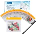Serfeymi 32 Pcs Pill Pouches Bags for Travel 3 x 3 in 12 mil(Double Sided)