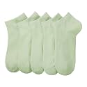 SERISIMPLE Women Viscose Bamboo Ankle Socks Low Cut Thin Sock Lightweight Pastal Color Soft Sock 5 Pairs