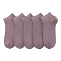SERISIMPLE Women Viscose Bamboo Ankle Socks Low Cut Thin Sock Lightweight Pastal Color Soft Sock 5 Pairs