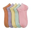 SERISIMPLE Women Viscose Bamboo Ankle Socks Low Cut Thin Sock Lightweight Pastal Color Soft Sock 5 Pairs