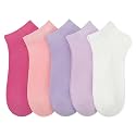 SERISIMPLE Women Viscose Bamboo Ankle Socks Low Cut Thin Sock Lightweight Pastal Color Soft Sock 5 Pairs