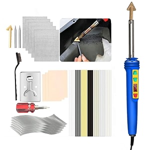serplex 120w plastic welder plastic welding kit with 56pcs rods car bumper repair kit 200-600c temperature adjustable soldering iron gun plastic repair kit for car bumper kayak repair