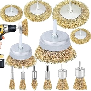 serplex 12pcs steel wire brush for drill machine rotary tool 14in shank