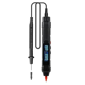 serplex 2-in-1 pen digital multimeter for acdc voltage resistance capacitance diode temperature testing 6000 count voltmeter with lcd display for electricians battery not included