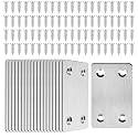 Serplex 20Pcs Metal Mending Plate Brackets 2.4x1.5in