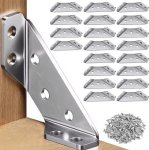 serplex 20pcs stainless steel furniture corner connectors with screws case hinge silver pack of 20