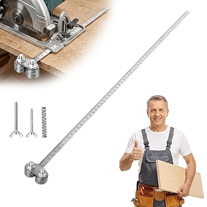 serplex 2363939 circular saw edge guide rail with dual bearing rollers