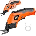 Serplex® 3.6V Cordless Electric Scissors with Safe Lock, Cardboard Cutter Electric Fabric Scissors with Tungsten Steel Blades, 2000mAh Rechargeable Fabric Cutter for Crafts Leather Carboard Plastic