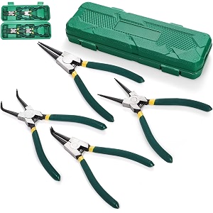 serplex 4 pcs circlip plier set 7 inch straightbent tips storage case