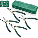 Serplex 4 Pcs Circlip Plier Set, 7 Inch Straight/Bent Tips, Storage Case