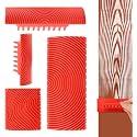 Serplex® 4Pcs Wood Grain Roller Tools Set Multi Size PVC Graining Roller & Comb 2-in-1 Design for Painting, Furniture Finishing, DIY Home Décor, Walls, Doors & Creative Wood Texture Effects